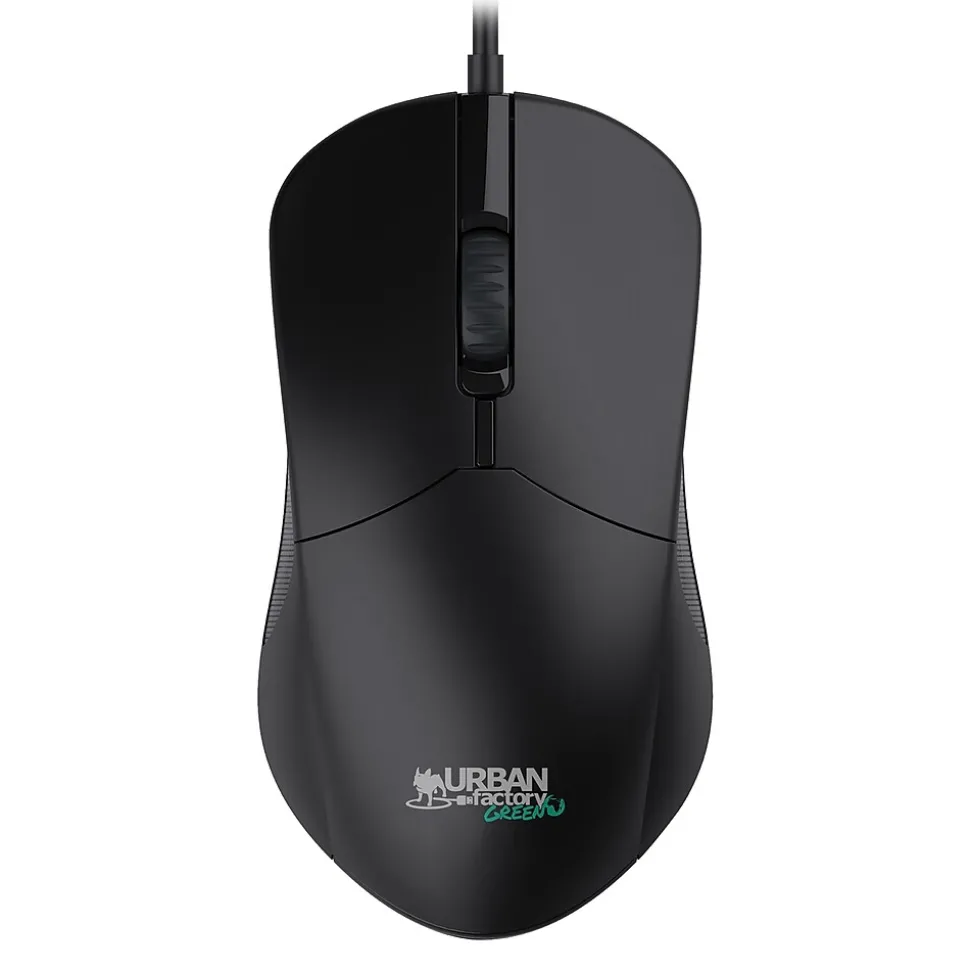 Urban Factory CYCLEE Eco-Designed Ambidextrous Computer Mouse, Black (GWM01UF)