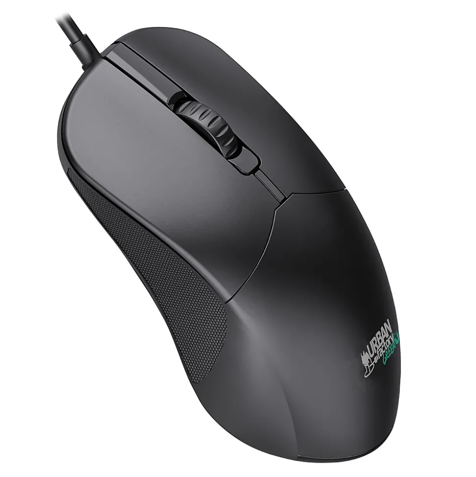 Urban Factory CYCLEE Eco-Designed Ambidextrous Computer Mouse, Black (GWM01UF)