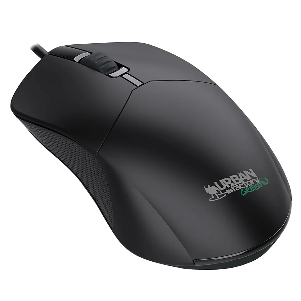 Urban Factory CYCLEE Eco-Designed Ambidextrous Computer Mouse, Black (GWM01UF)