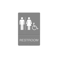 U.S. Stamp & Sign Headline ADA "RESTROOM" Sign, 6" x 9" (UST4811)