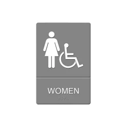 U.S. Stamp & Sign Headline ADA "WOMEN ACCESSIBLE" Sign, 6" x 9" (UST4814)
