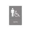 U.S. Stamp & Sign Headline ADA "MEN" Wheelchair Accessible Restroom Sign, 6" x 9", Gray/White (UST4815)