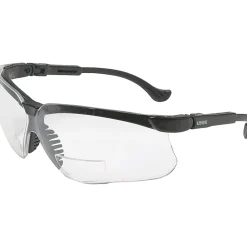 Uvex Genesis® Eyewear, Reading Magnifier Glasses, +2.0, Black Frame, Clear Lens (S3762)