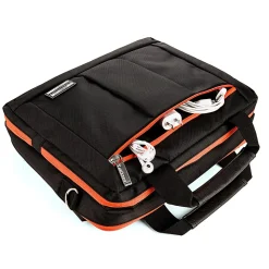 Vangoddy Laptop Briefcase, Black/Orange Nylon (PT_NBKLEA284_17)