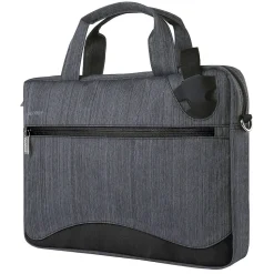 Vangoddy Laptop Messenger, Black/Gray Nylon (NBKLEA608)