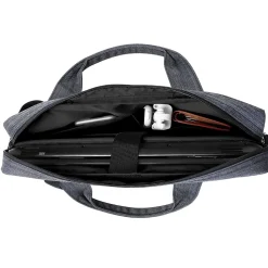Vangoddy Laptop Messenger, Black/Gray Nylon (NBKLEA608)