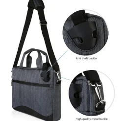 Vangoddy Laptop Messenger, Black/Gray Nylon (NBKLEA608)