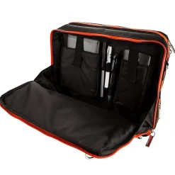 Vangoddy Laptop Messenger, Black/Orange Nylon (PT_NBKLEA274_17)