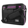 Vangoddy Nylon Backpack Messenger Shoulder Bag Case for 11 to 12 Inch Laptop, Black Purple (PT_NBKLEA275_17)