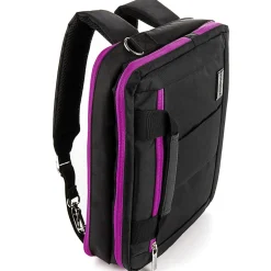 Vangoddy Nylon Backpack Messenger Shoulder Bag Case for 11 to 12 Inch Laptop, Black Purple (PT_NBKLEA275_17)