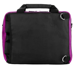 Vangoddy Nylon Backpack Messenger Shoulder Bag Case for 13.3 to 14 Inch Laptop, Black Purple (PT_NBKLEA285_17)