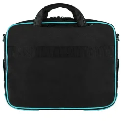 Vangoddy Nylon Business Messenger Bag, Black/Aqua (PT_NBKLEA781_17)