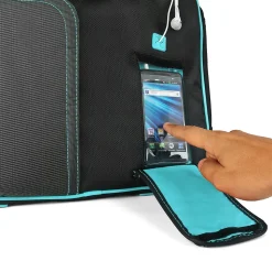 Vangoddy Nylon Business Messenger Bag, Black/Aqua (PT_NBKLEA781_17)