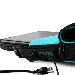 Vangoddy Nylon Business Messenger Bag, Black/Aqua (PT_NBKLEA781_17)