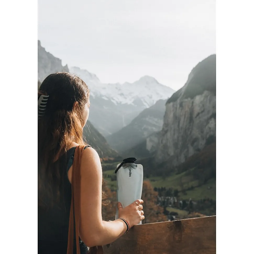 Vapur Anti-Bottle Collapsible Wide Mouth Water Bottle, 34 oz., Blue Steel (30173)