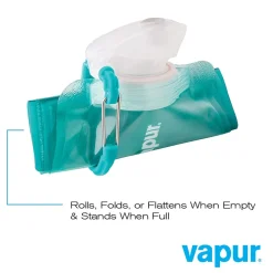 Vapur Anti-Bottle Collapsible Wide Mouth Water Bottle, 34 oz., Malibu Teal (30056)