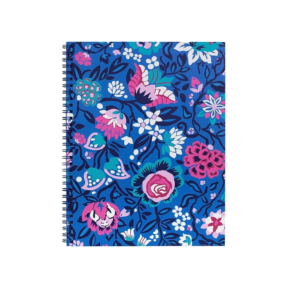 Vera Bradley Bloom Berry Composition Notebooks, 8" x 10.5", College Ruled, 70 Sheets, Blue (218063)