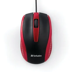 Verbatim 99742 Corded Notebook Optical Wireless Laser Mouse, Red