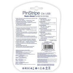 Verbatim PinStripe 128GB USB 3.2 Type-A Flash Drive, Red/Green/Blue, 3/Pack (70390)