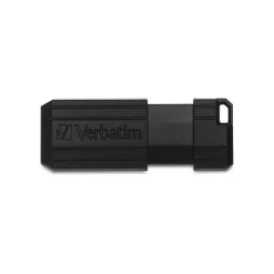 Verbatim PinStripe 16GB USB 2.0 Type A Flash Drive, Black (49063)