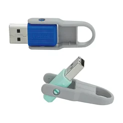 Verbatim Store 'n' Flip 32GB USB 2.0 Type A Flash Drive, Mint/Blue (70061)