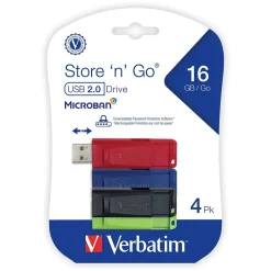 Verbatim Store 'n' Go 16GB USB 2.0 Type A Flash Drive, Assorted Colors (99123)