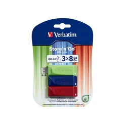 Verbatim Store 'n' Go 8GB USB 2.0 Type A Flash Drive, Assorted Colors (98703)