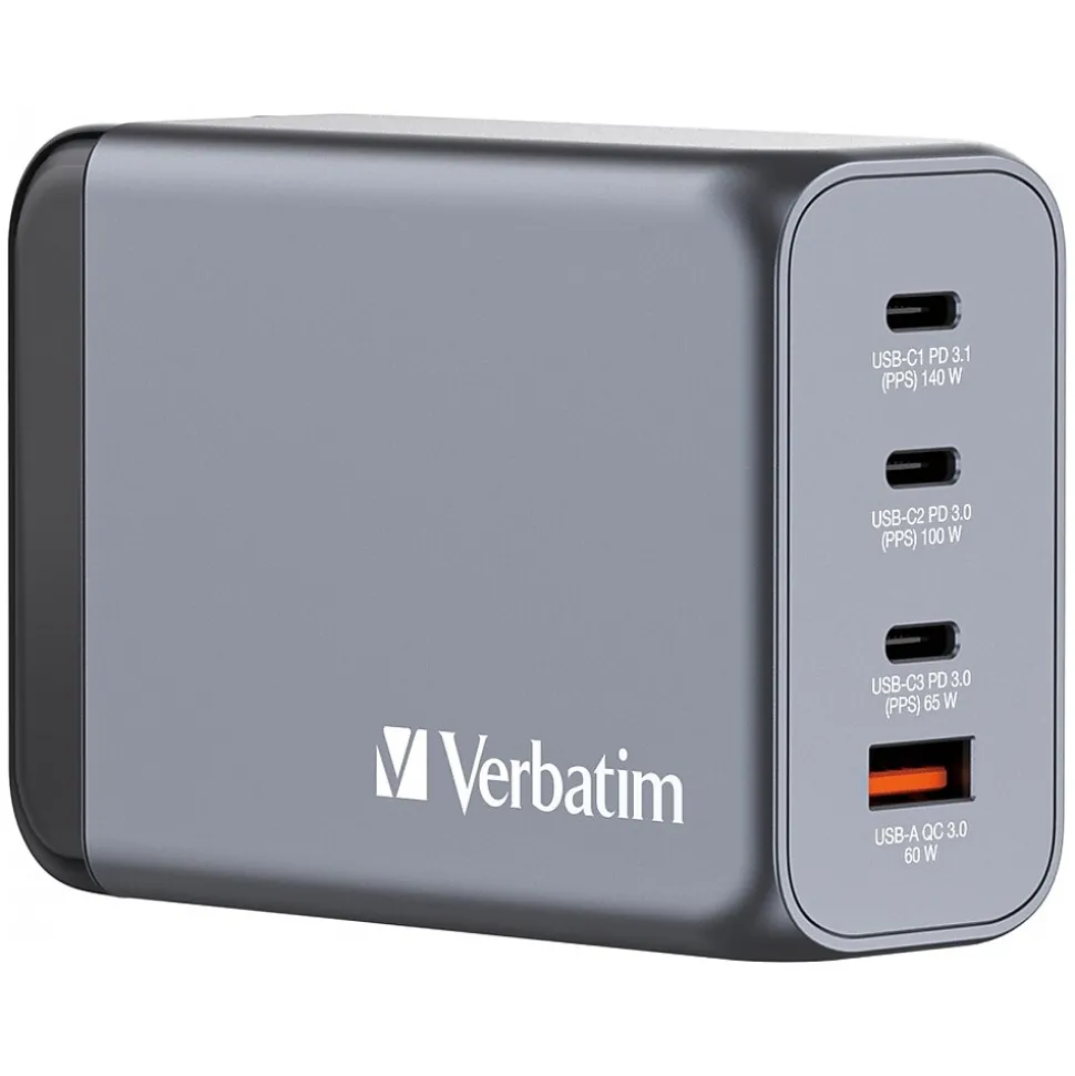 Verbatim USB Type-A/USB Type-C Wall Charger, Gray (32205)