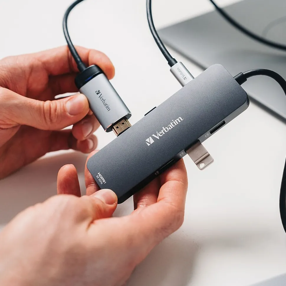 Verbatim USB-C Pro Multiport Hub 8-Port USB-C Hub, Black (32151)
