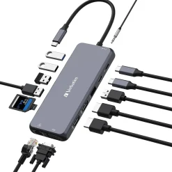 Verbatim USB-C Pro Multiport Hub 14-Port USB-C Hub, Black (32154)