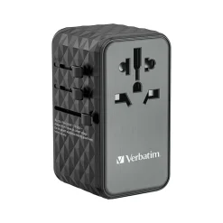 Verbatim UTA-06 Plastic Travel Power Adapter, Black (32121)