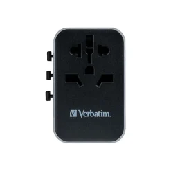 Verbatim UTA-04 Plastic Travel Power Adapter, Black (49546)
