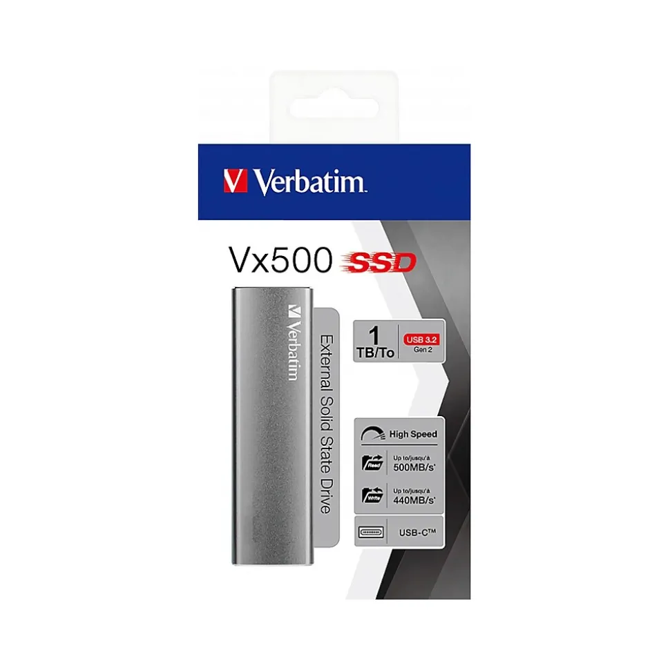Verbatim Vx500 1TB USB 3.2 External Solid-State Drive (47444)