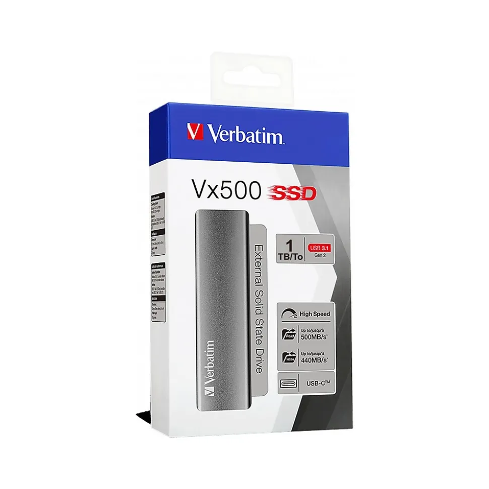 Verbatim Vx500 1TB USB 3.2 External Solid-State Drive (47444)