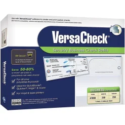 VersaCheck UV Secure 8.5" x 11" Business Security Check On Top, Blue Elite, 250 Sheets/Pack (GLO921800F086)