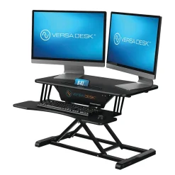 VersaDesk Power Riser 32"W Electric Adjustable Standing Desk Converter, Black (VDPR3124-BB)