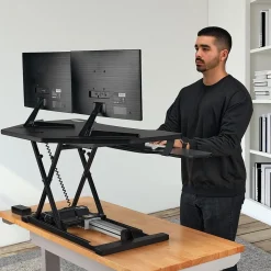 VersaDesk PowerPro 36"W Electric Adjustable Standing Corner Desk Converter, Black (VT77136330101)