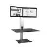 Victor Technology 28" W High Rise™ Electric Dual Monitor Standing Desk, Laminate Wood (DC450)