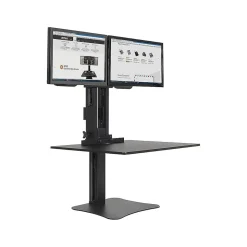Victor Technology High Rise™ Manual Dual Monitor Standing Desk, 28" W, Laminate Wood (DC350)