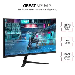 ViewSonic 27" Curved 165 Hz LCD Gaming Monitor, Black (VX2718-2KPC-MHD)