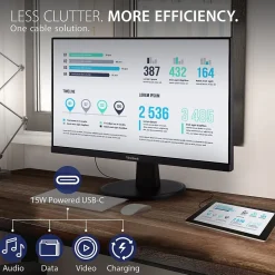 ViewSonic 24" 100 Hz LED USB-C Monitor, Black (VA2447-MHU)