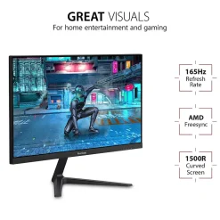 ViewSonic 24" Curved 165Hz LED Gaming Monitor, Black (VX2418C)