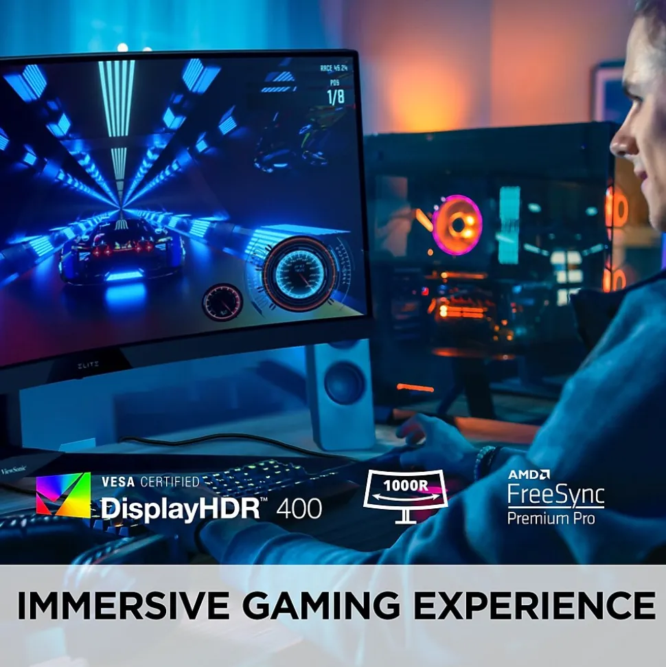 ViewSonic 34" Curved 165Hz LED Gaming Monitor, Black (XG340C-2K)
