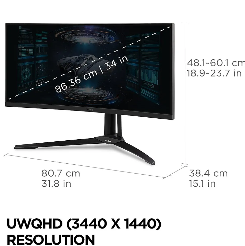ViewSonic 34" Curved 200Hz LED Gaming Monitor, Black (XG341C-2K)