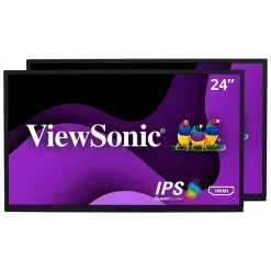 ViewSonic 24" Dual Pack 1080p IPS LED Monitors, Black (VG2448_H2)