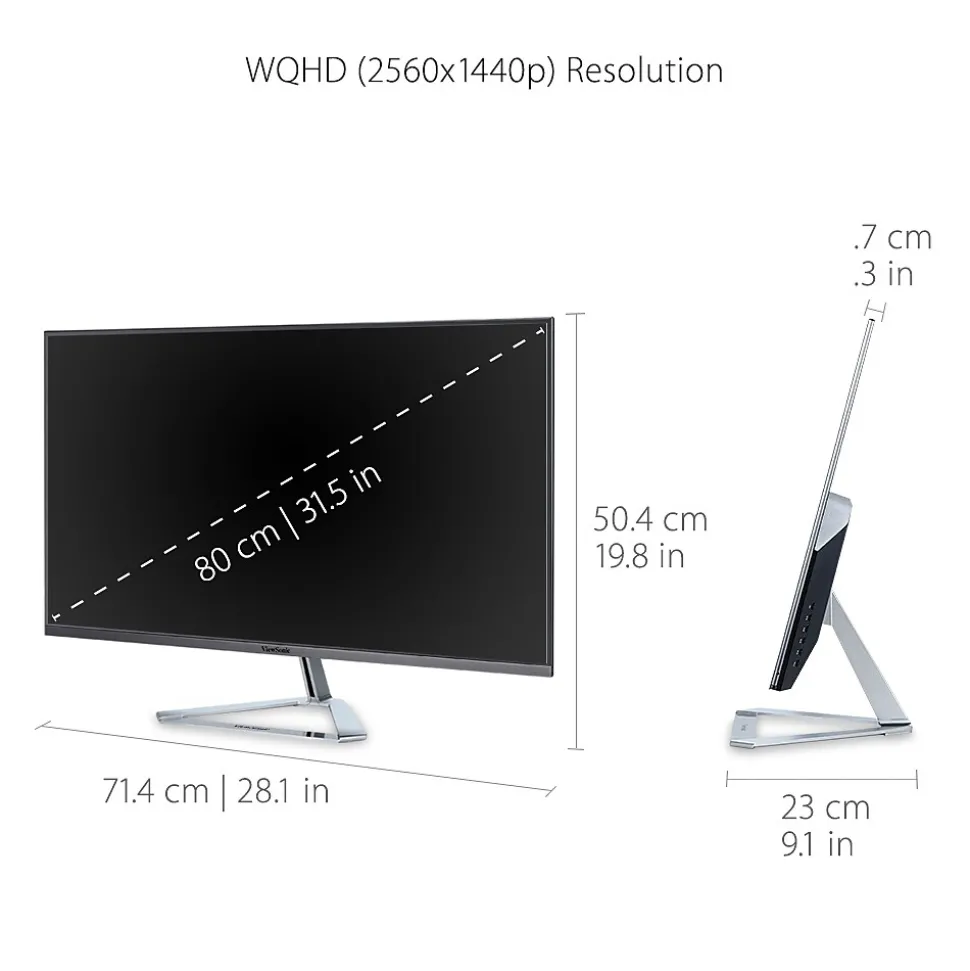 ViewSonic 32" 75Hz LCD Monitor, Black (VX3276-2K-MHD)