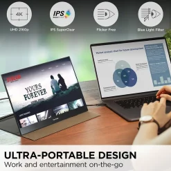 ViewSonic 15.6" 4K Ultra HD 60Hz LED Monitor, Black (VX1655-4K)