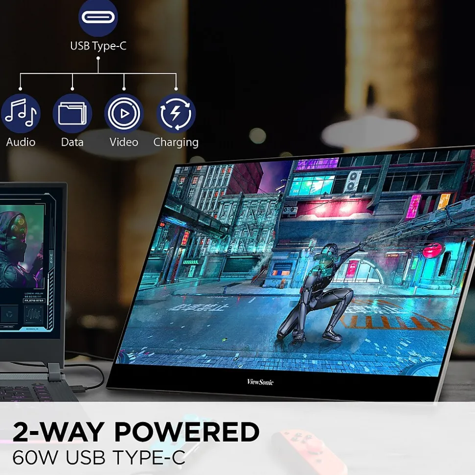 ViewSonic 15.6" 4K Ultra HD 60Hz LED Monitor, Black (VX1655-4K-OLED)