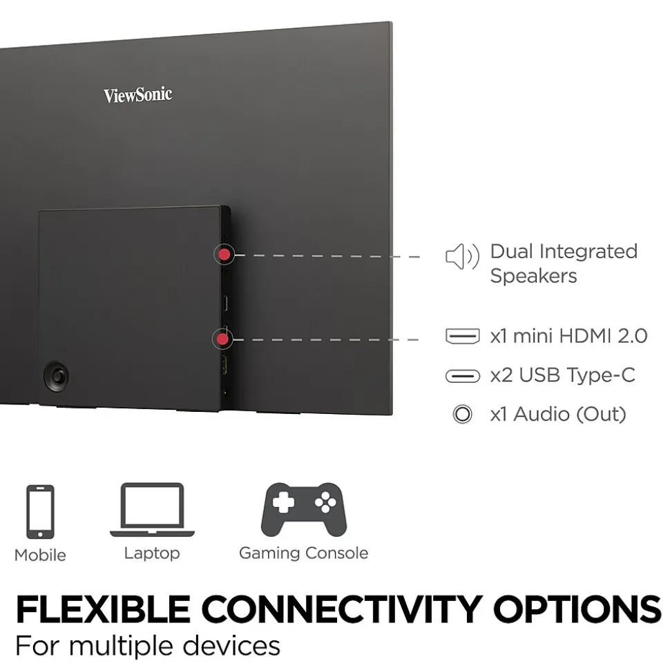 ViewSonic 15.6" 4K Ultra HD 60Hz LED Monitor, Black (VX1655-4K-OLED)