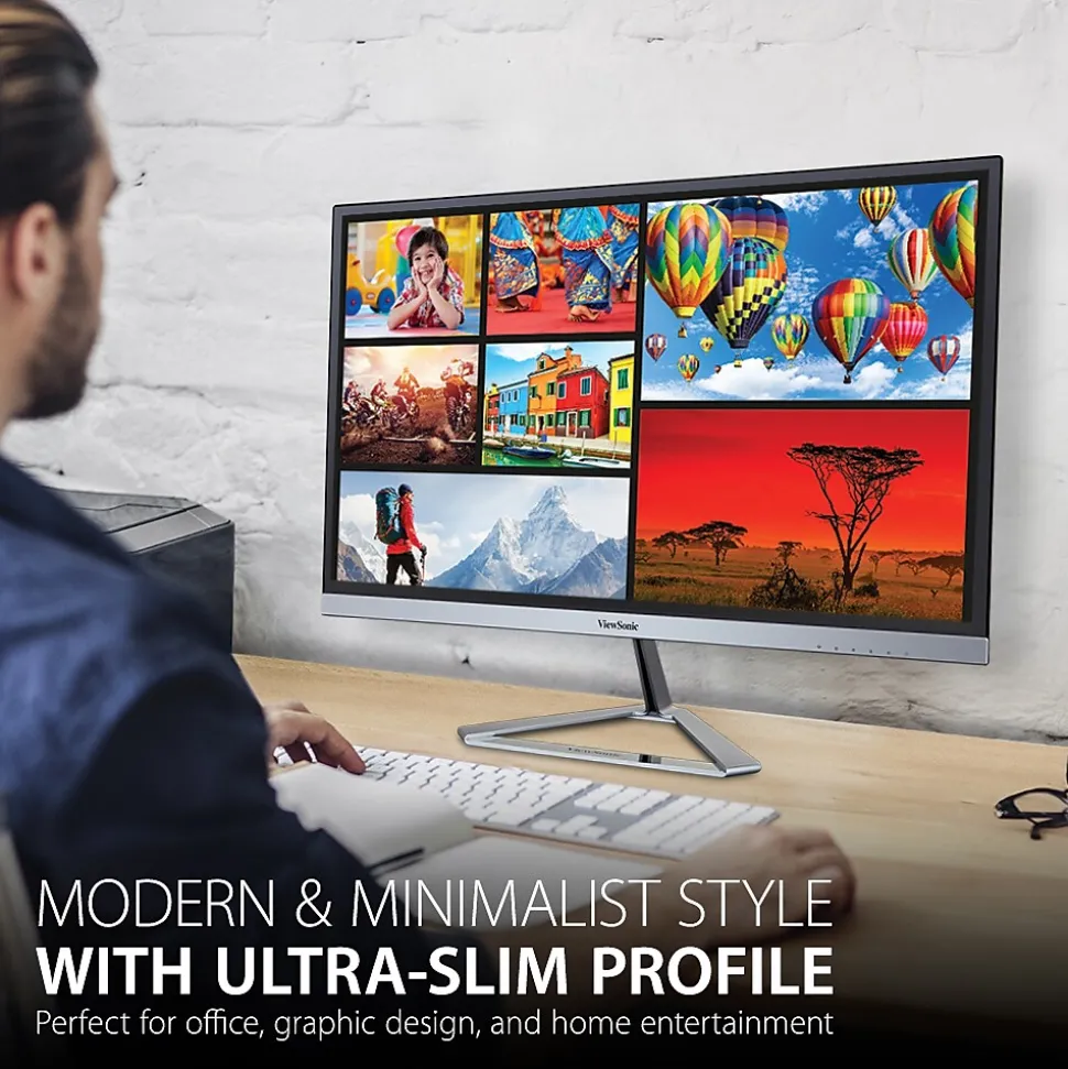 ViewSonic 22" 1080P Widescreen 75Hz IPS Monitor, Silver (VX2276-SMHD)